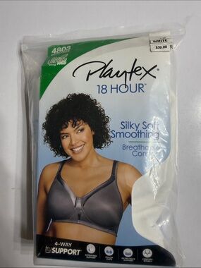 NWT Playtex 18 Hour Silky Soft Smoothing Bra in white. 40DD.